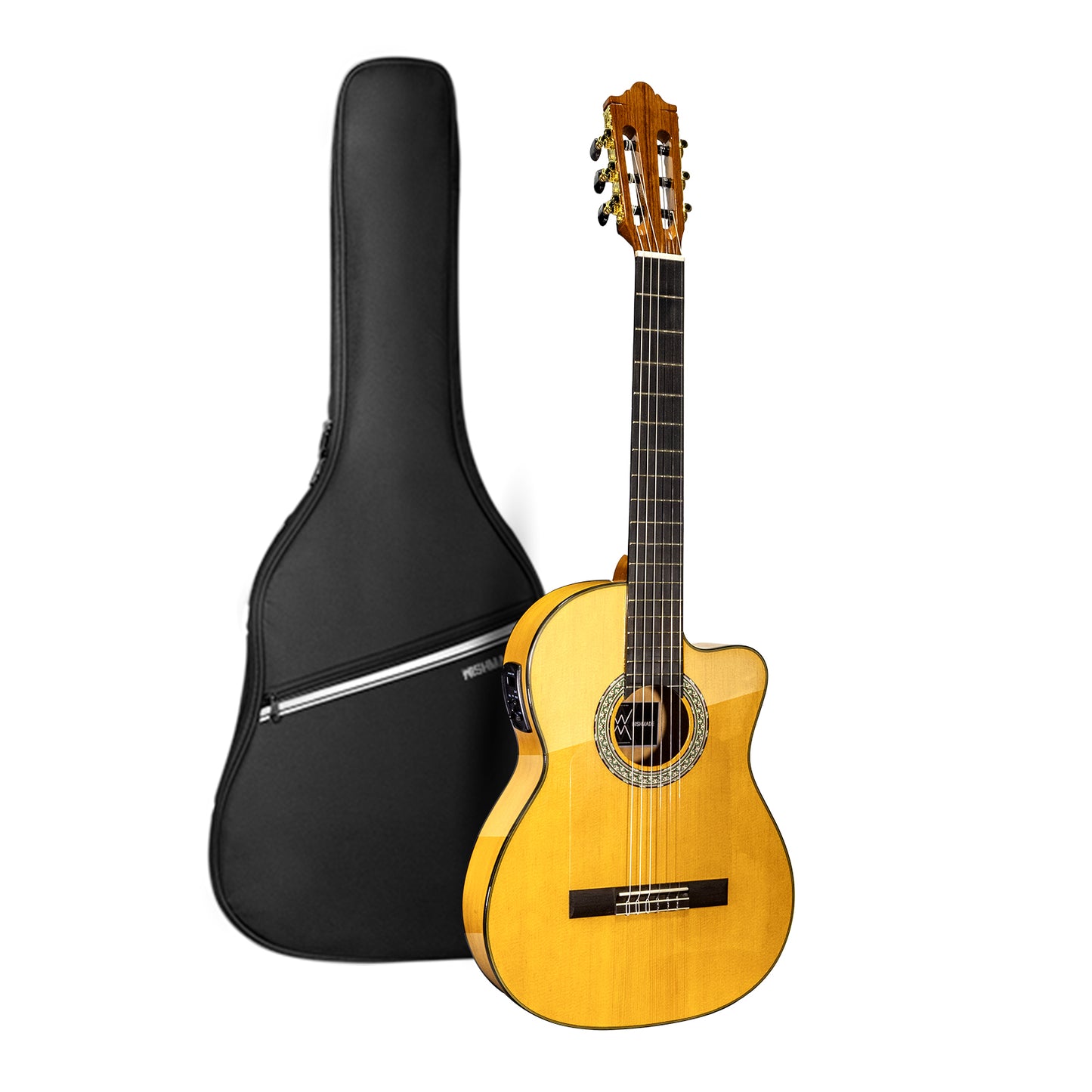 Wishmade  Flamenco Guitar - 39 Inch Electric Classical  Nylon String Guitar for Beginner Adults with Gig Bag