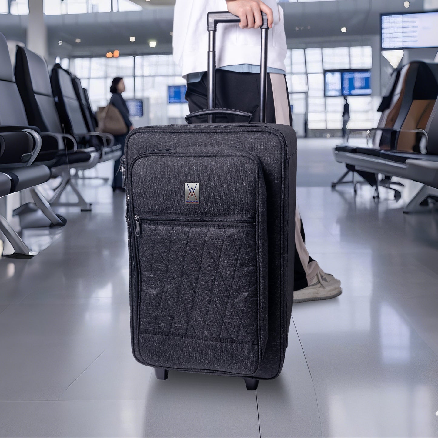 Wishmade CJ100 Cajon Box Drum Bag with Retractable Handle & Wheels ,Waterproof Armor & 2" Shock-Absorbing Padding