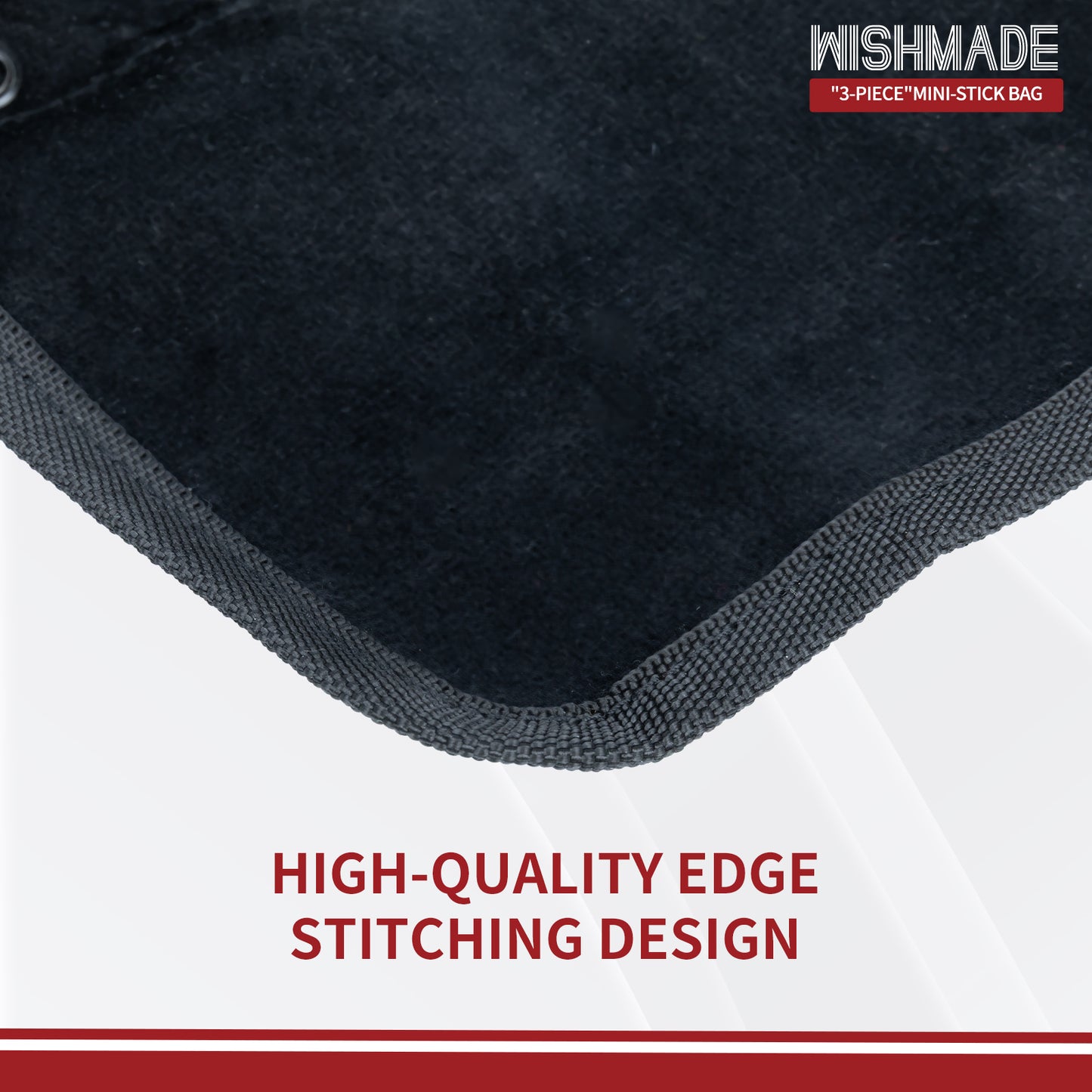 Drum Stick Bag Percussion Music Drum Accessories Case ,  Small Drumstick Storage Case, Hanging Drumstick Rack Bag, Holds 3 Pairs of Drum Sticks Water-Resistant Bag Fabric, Black