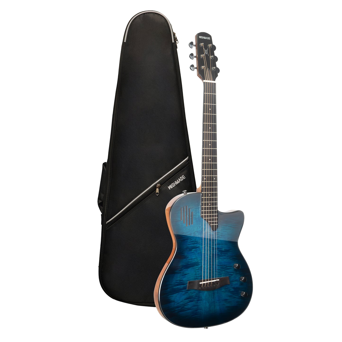 WISHMADE Acoustic-Electric Guitar,6 String Cutaway Guitar Build-in Pickup ,thin body acoustic guitar for adults