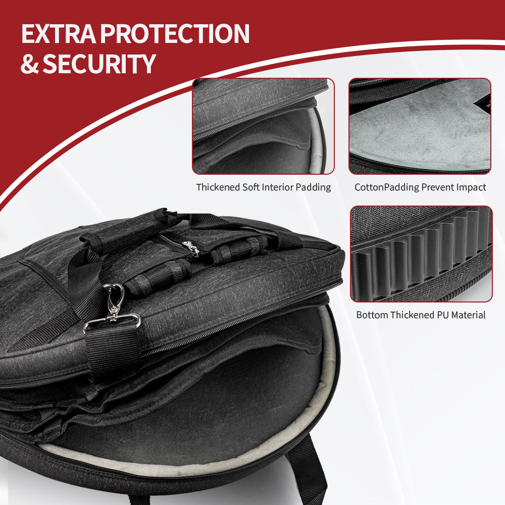 Cymbal Bag, Double Layer Cymbal Case with 25mm Padded Divider, Handles and Backpack Straps for Cymbals and Accessories