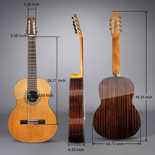 WISHMADE 7-String  Classical Guitar | Full Size Nylon Strings   Guitar for Adults | Guitar with  Gig bag