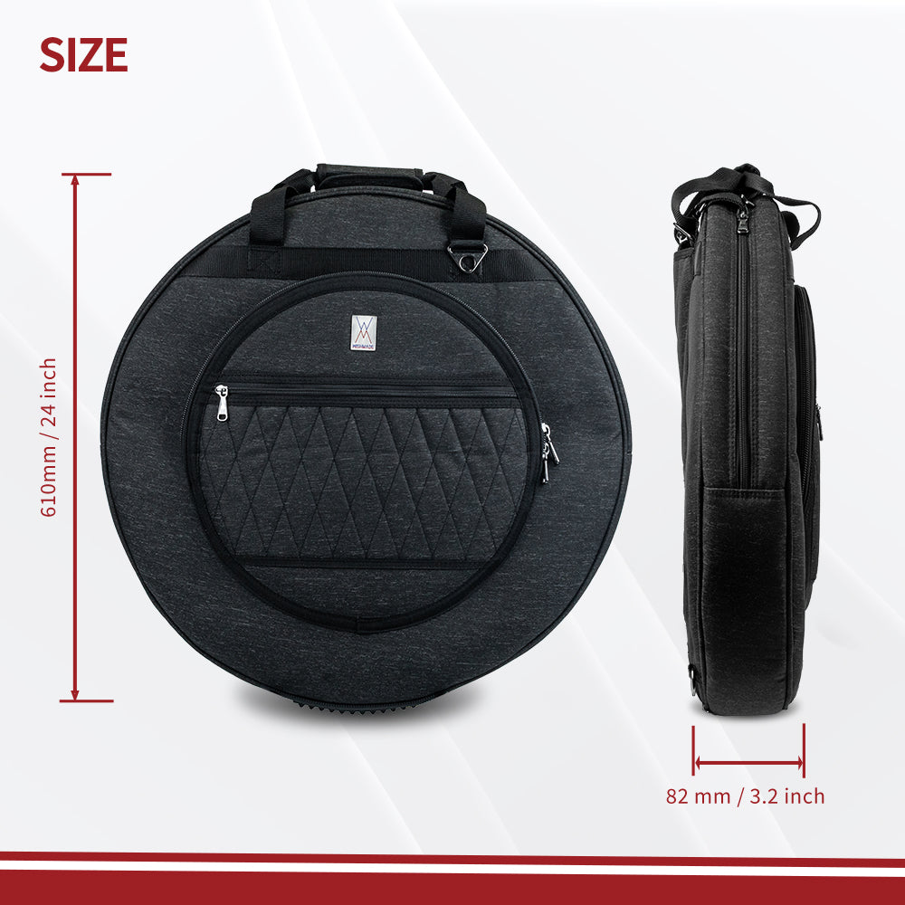 Cymbal Bag, Double Layer Cymbal Case with 25mm Padded Divider, Handles and Backpack Straps for Cymbals and Accessories