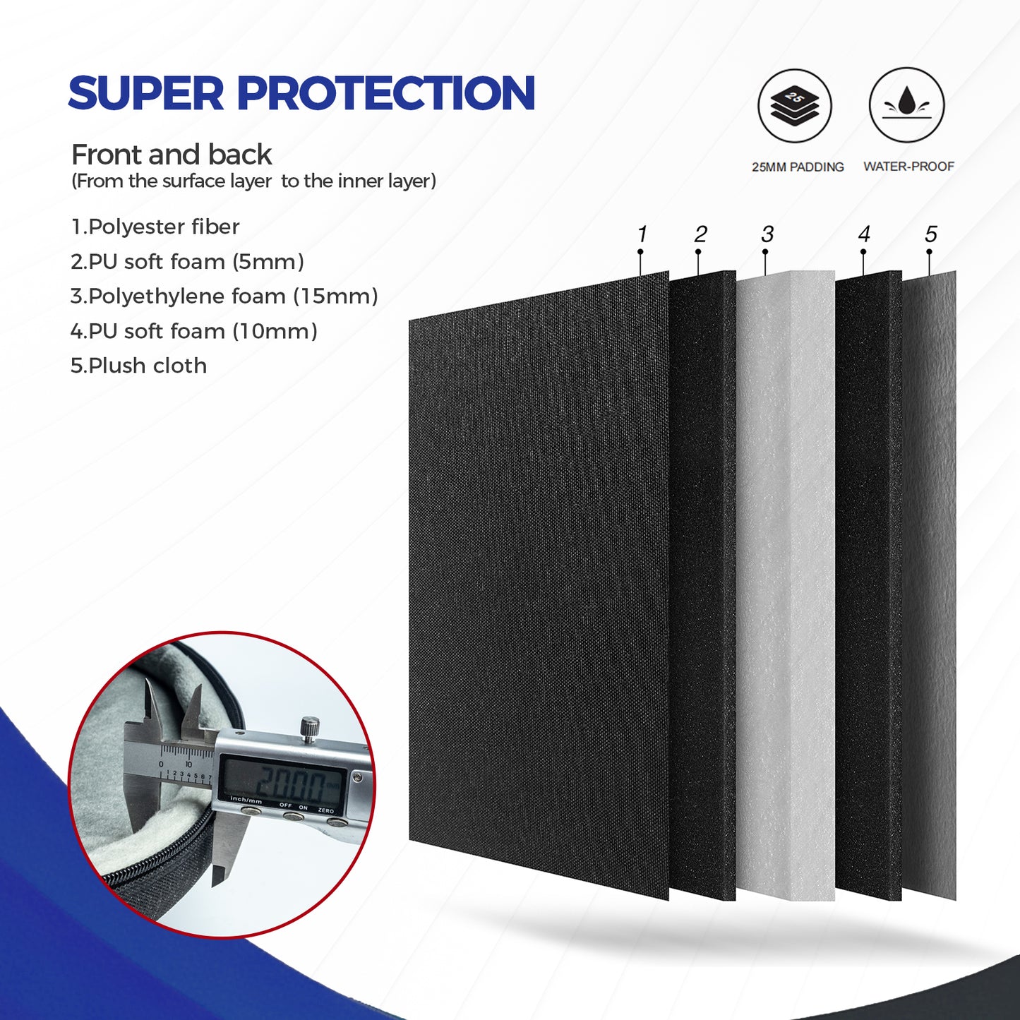 Upgraded Cymbal Bag, Double Layer Cymbal Case with 25mm Padded Divider, Handles and Backpack Straps for Cymbals and Accessories