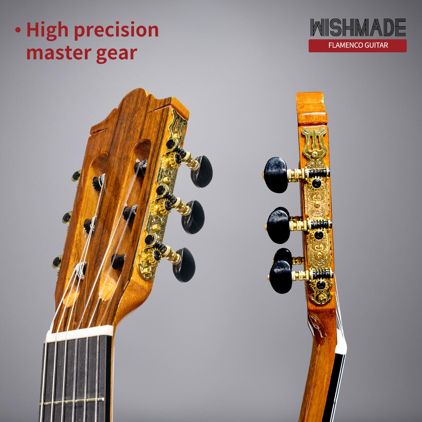 Wishmade  Flamenco Guitar - 39 Inch Electric Classical  Nylon String Guitar for Beginner Adults with Gig Bag