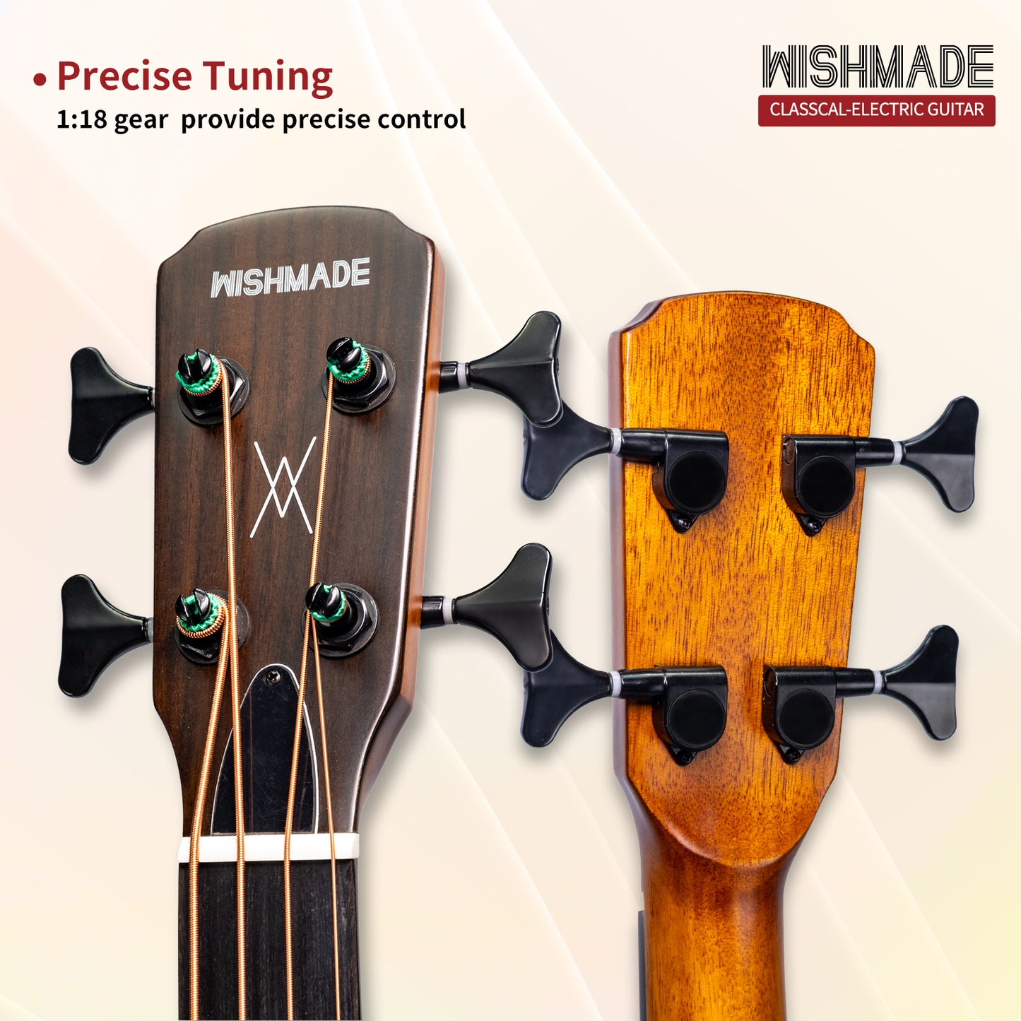 WISHMADE  Electric travel bass guitars  with F-Holes|   Acoustic Bass Guitar  for bandsman |  Flamed Maple Top With Gig Bag
